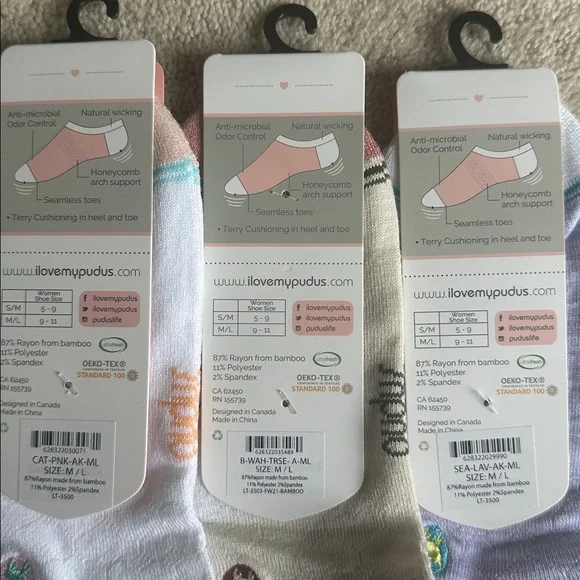NWT Pudus Everyday Ankle Socks - size M/L - Picture 3 of 5
